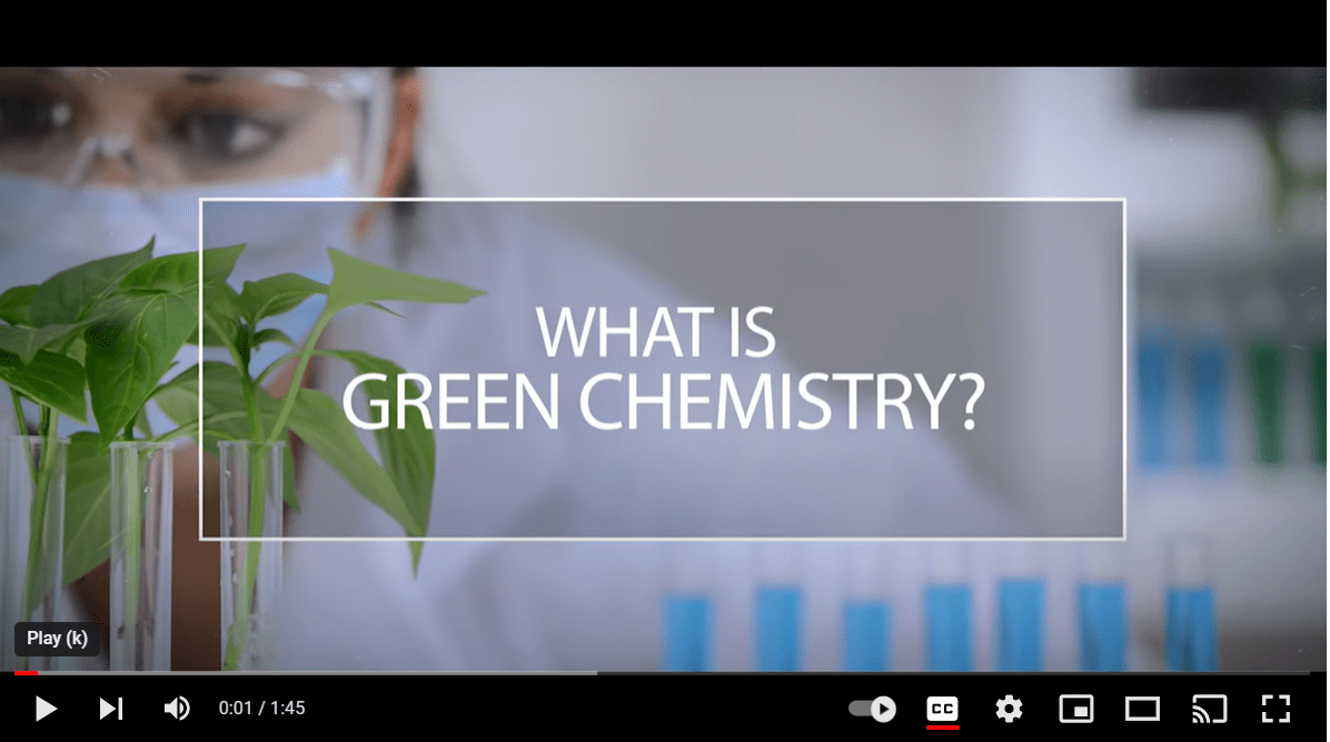 Screenshot of EGLE YouTube video on Green Chemistry