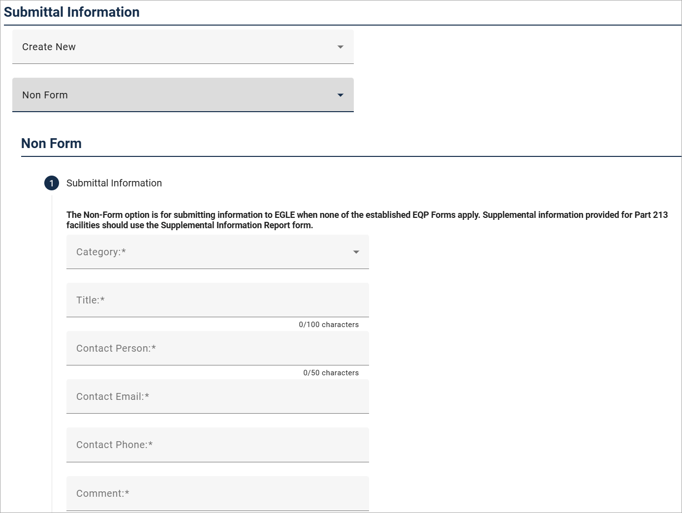 Screenshot from RIDE showing the dialogue where submittal information is entered
