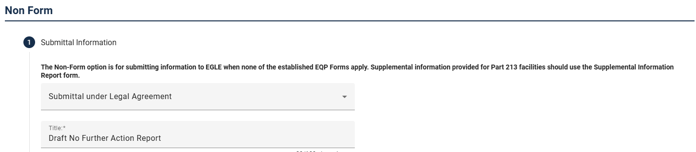 Screenshot from RIDE showing the "submittal under legal agreements" option