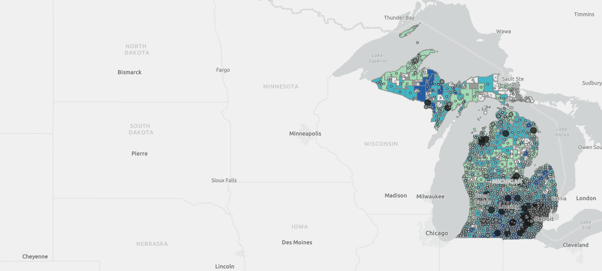 Preview for the interactive indoor radon map