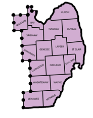 Region map of Southeast Michigan