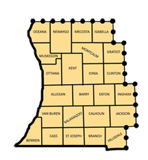 Region map of Southwest Michigan