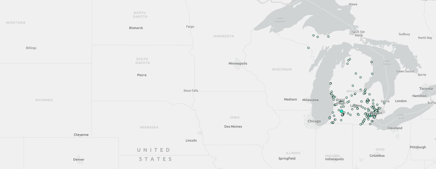 Preview of the treatment, storage, and disposal facilities map