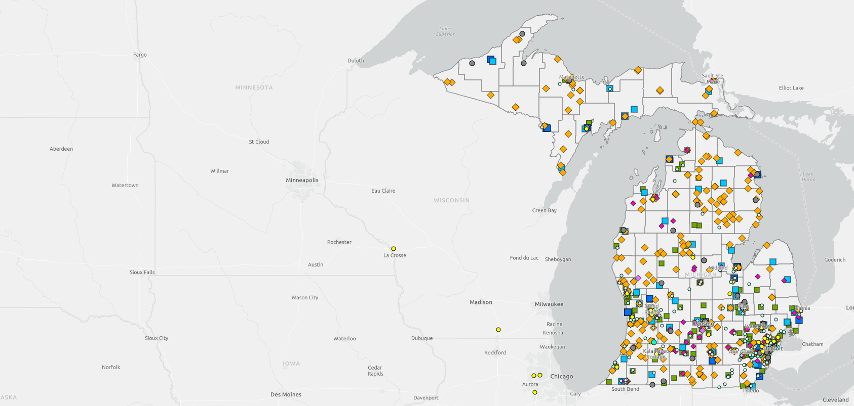 Preview of the Materials Management facilities map