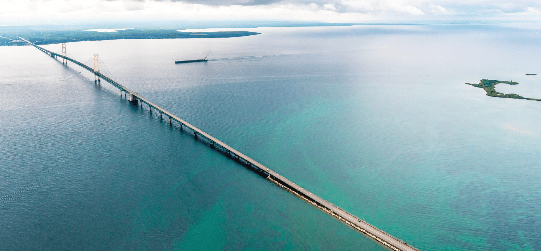 Straits of Mackinac - aerial view