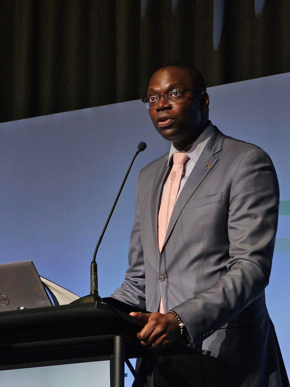 Lt. Gov. Garlin Gilchrist II addresses the 2024 MI Healthy Climate Conference in Lansing.