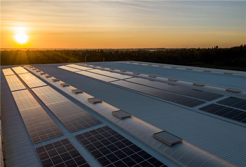 Picture of black and white solar panels