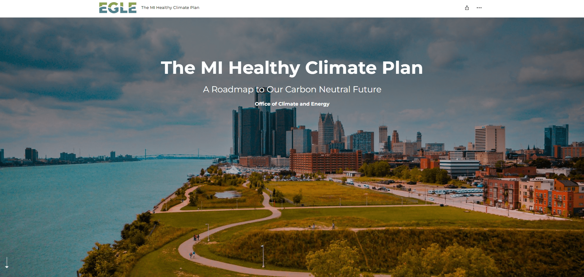 MI Healthy Climate Plan storymap thumbnail