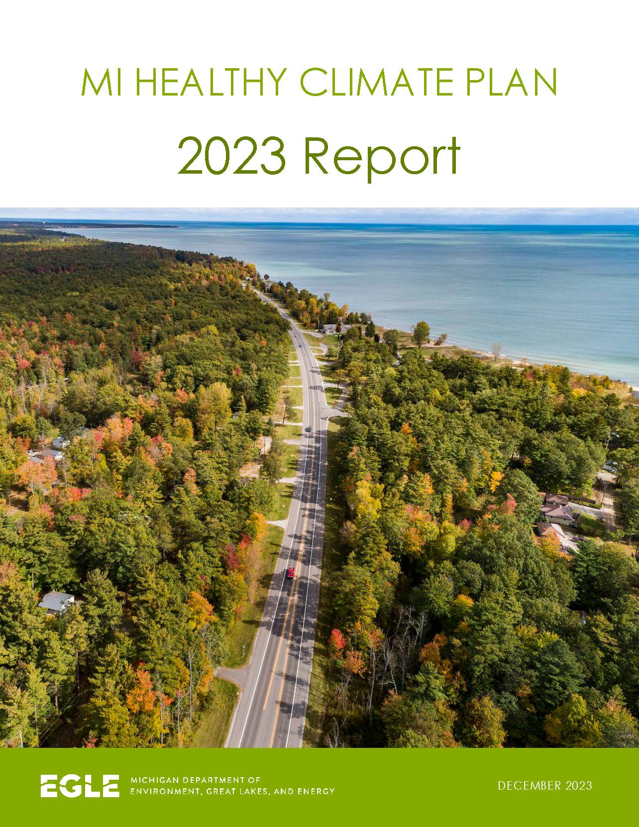 Cover of MI Healthy Climate Plan 2023 report