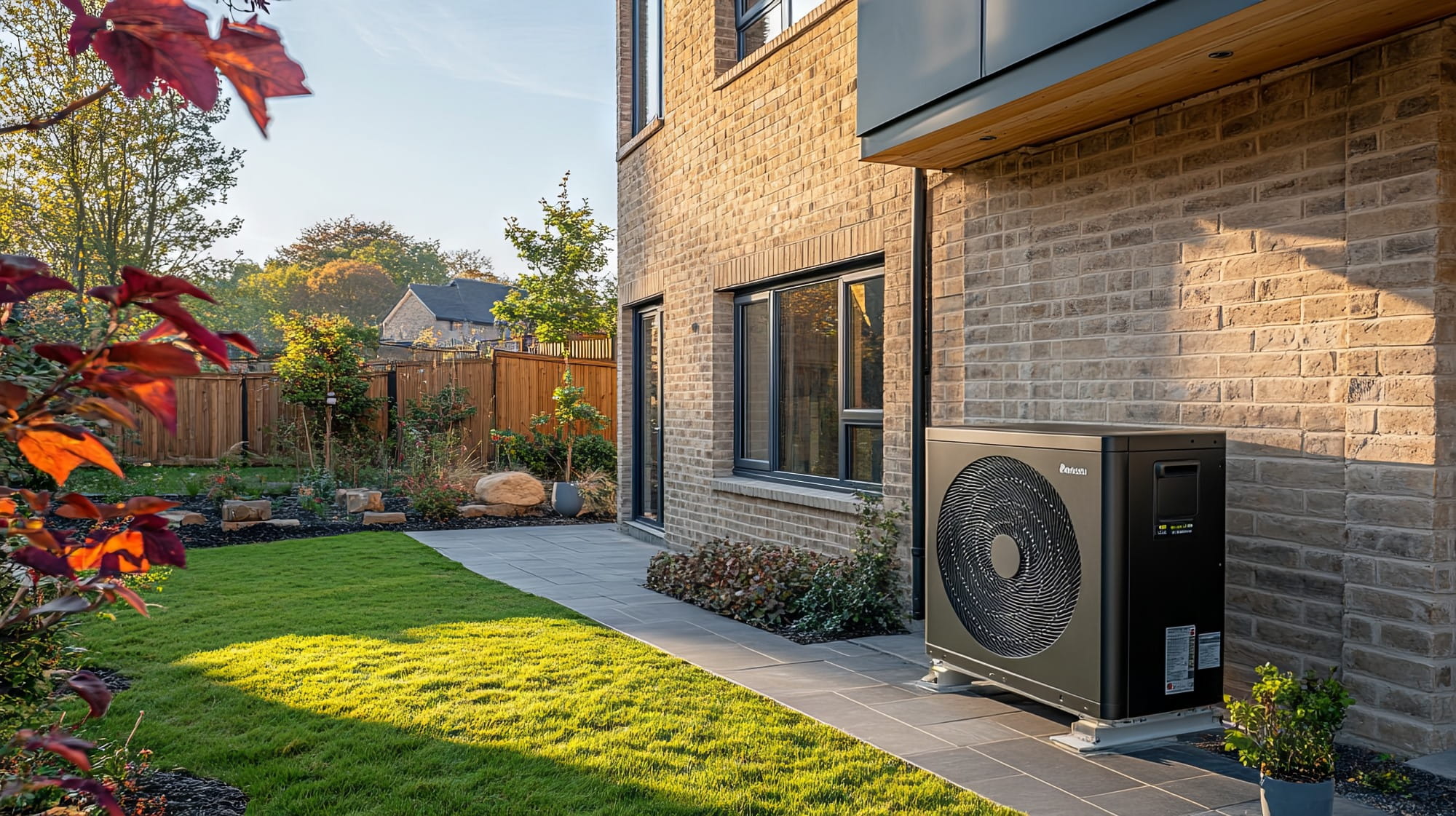 Picture of a house and a heating pump