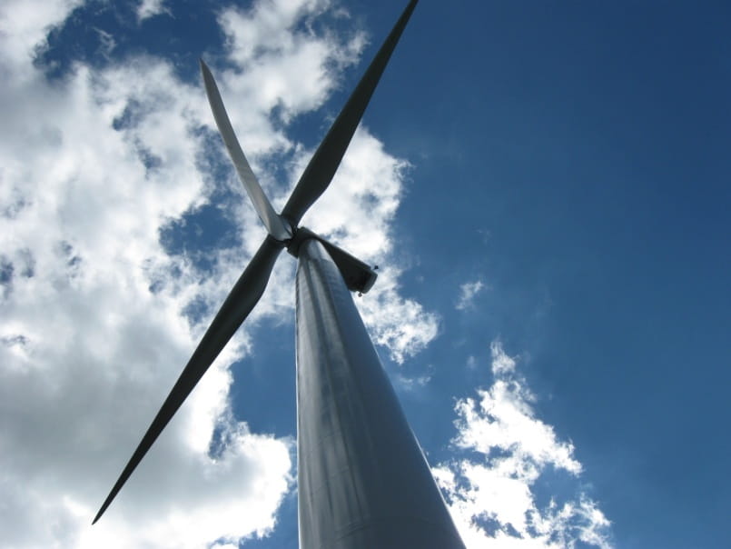 Wind turbine in Consumers Energy Lansing district.
