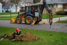 Lead service line replacement construction