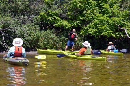 4 kayakers on water part of MI Paddle Stewards program Credit: Todd Marsee, Michigan Sea Grant 