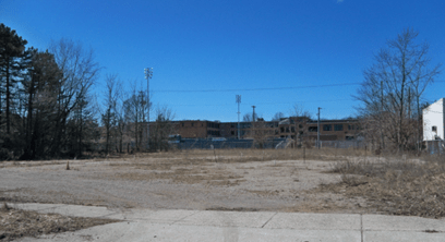 Brownfield redevelopment site at 815 Verhoeks Street in Grand Haven, Michigan facing west.  