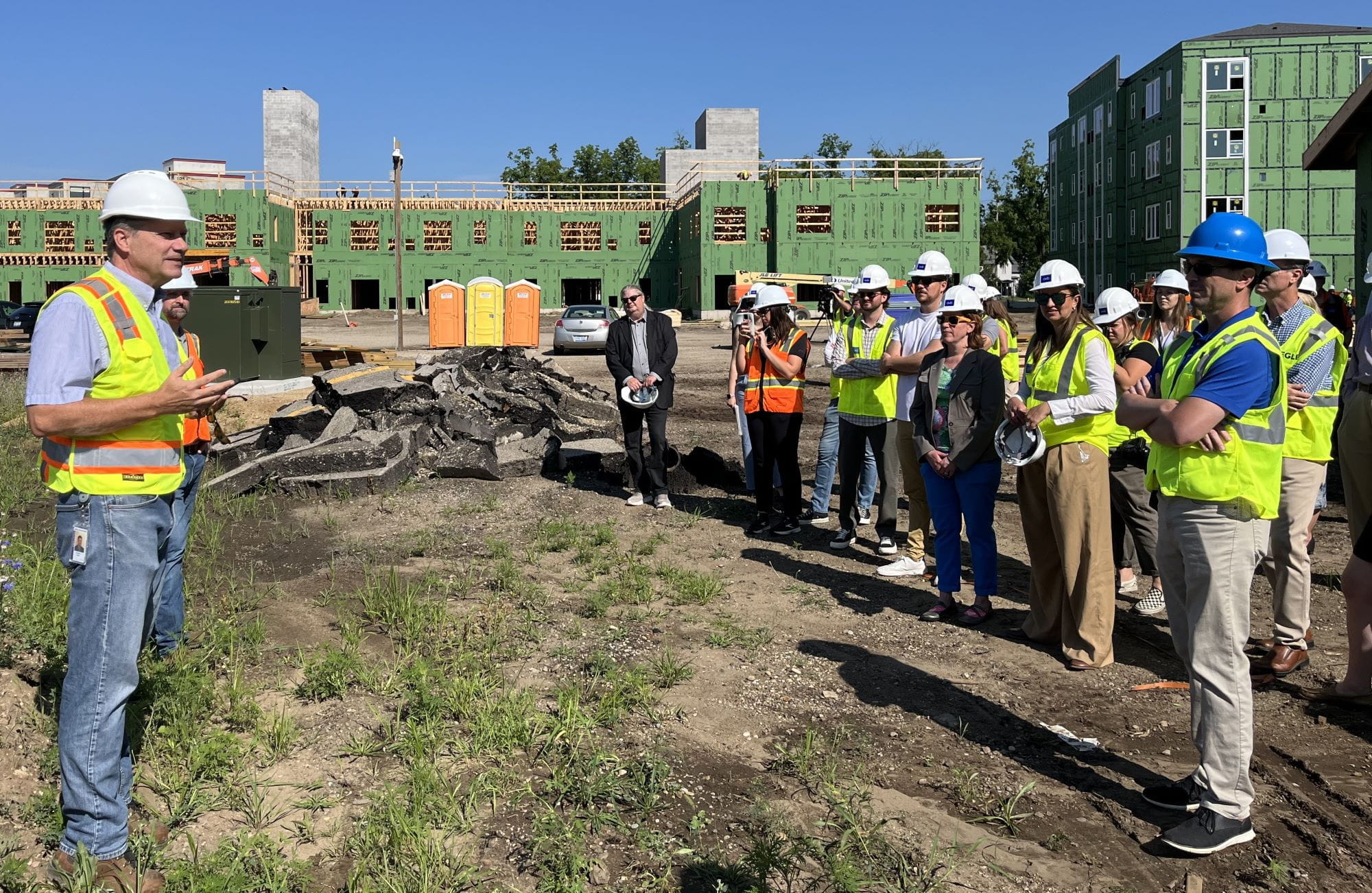 Doug Koop, brownfield coordinator for the EGLE’s Kalamazoo District Office, explains the brownfield projects during the tour.