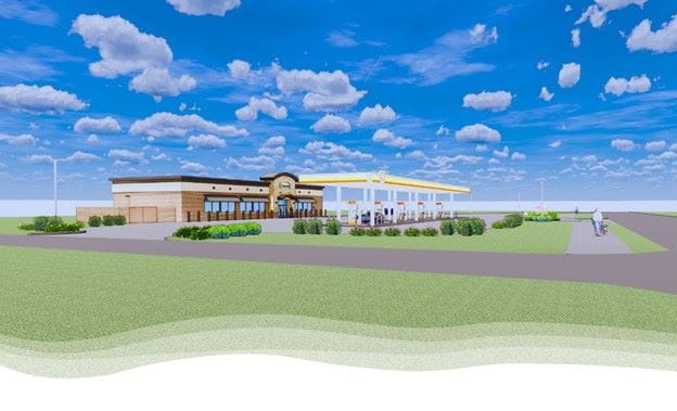 Rendering of the proposed redevelopment at 10791 Main Street, Honor MI (Credit: Convenience Management, LLC).