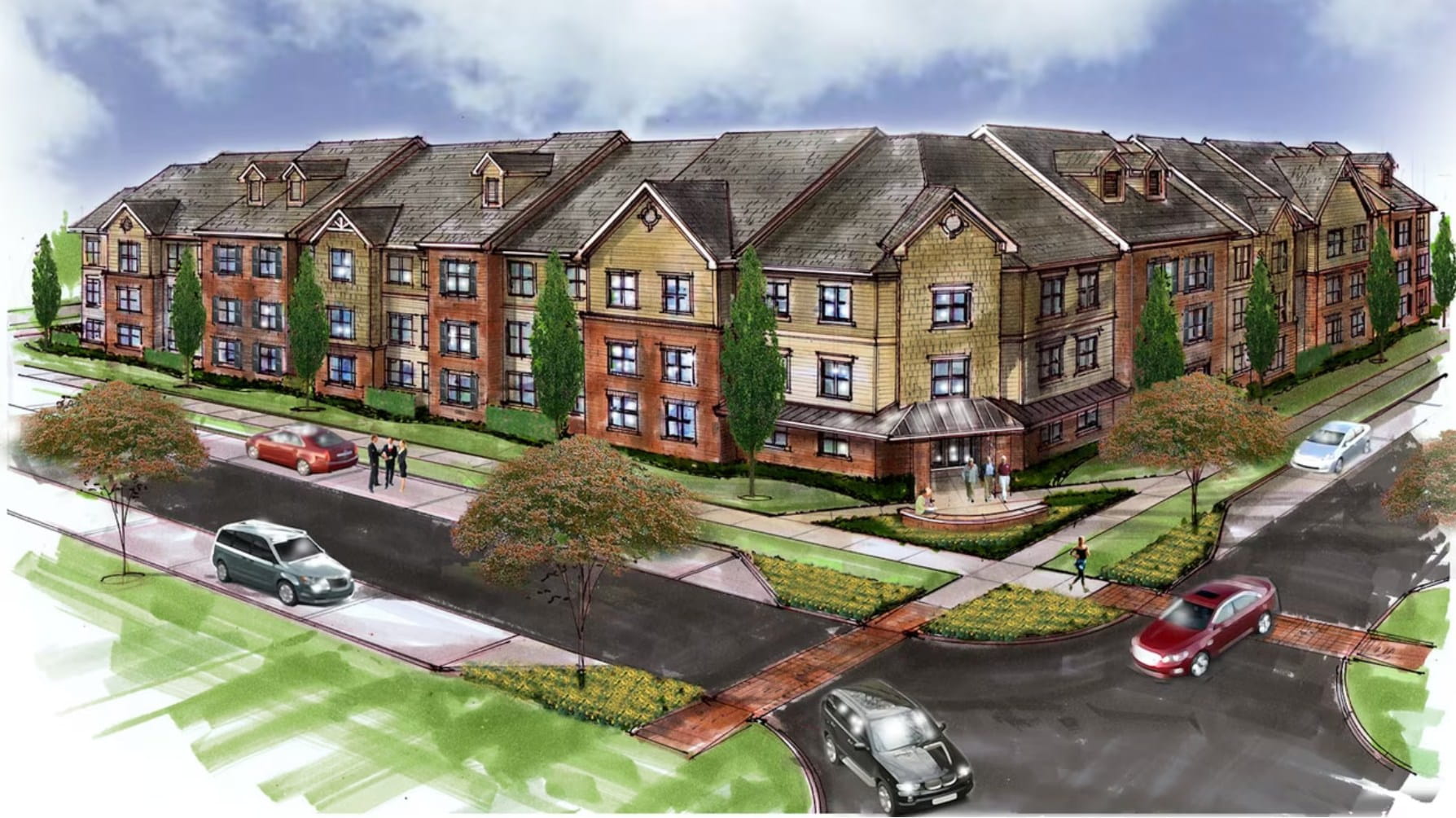 Rendering of The Greenwood, recipient of an EGLE brownfield grant, in Jackson. 