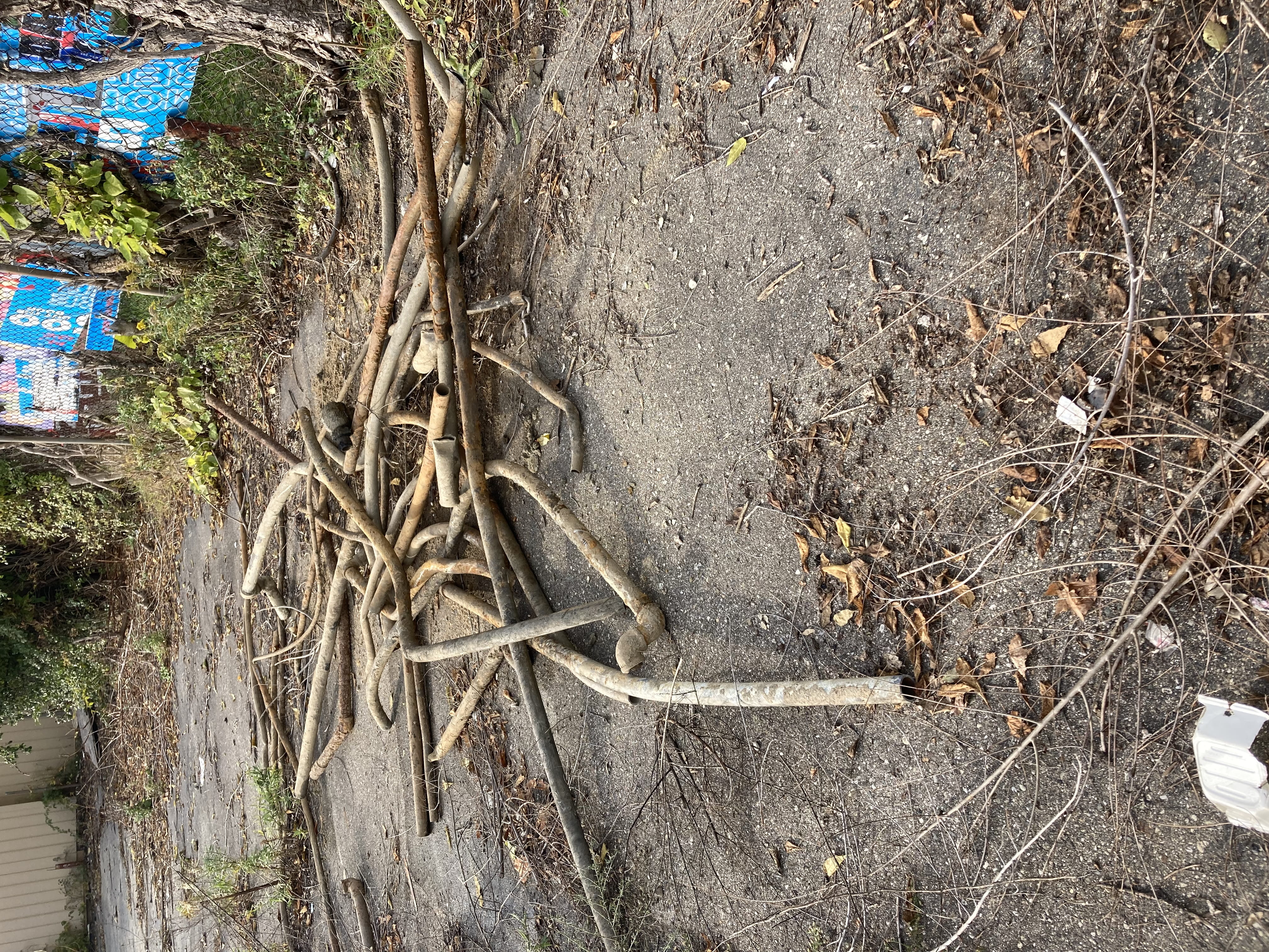 Piping from an underground storage tank system after being removed from the ground in Flint.
