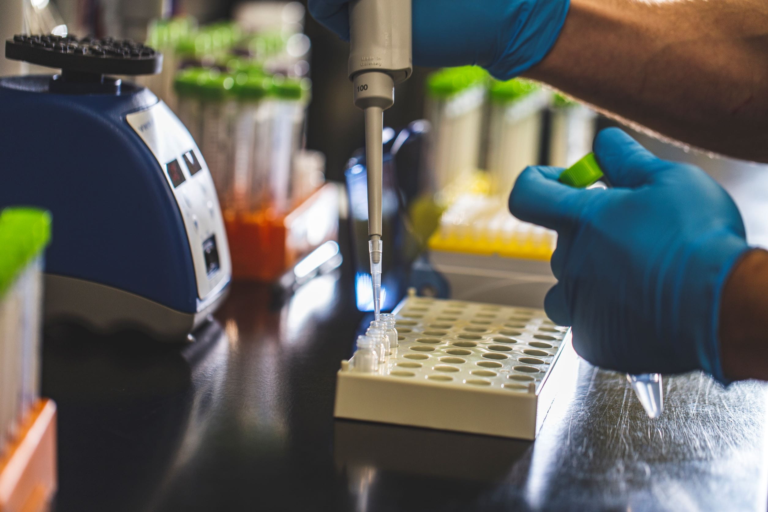 Testing samples with a pipette