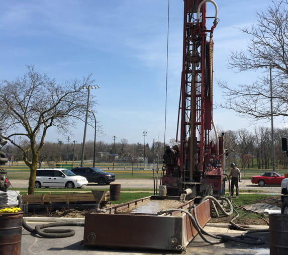Installation of extractions well TW-23 at the Gelman Site.