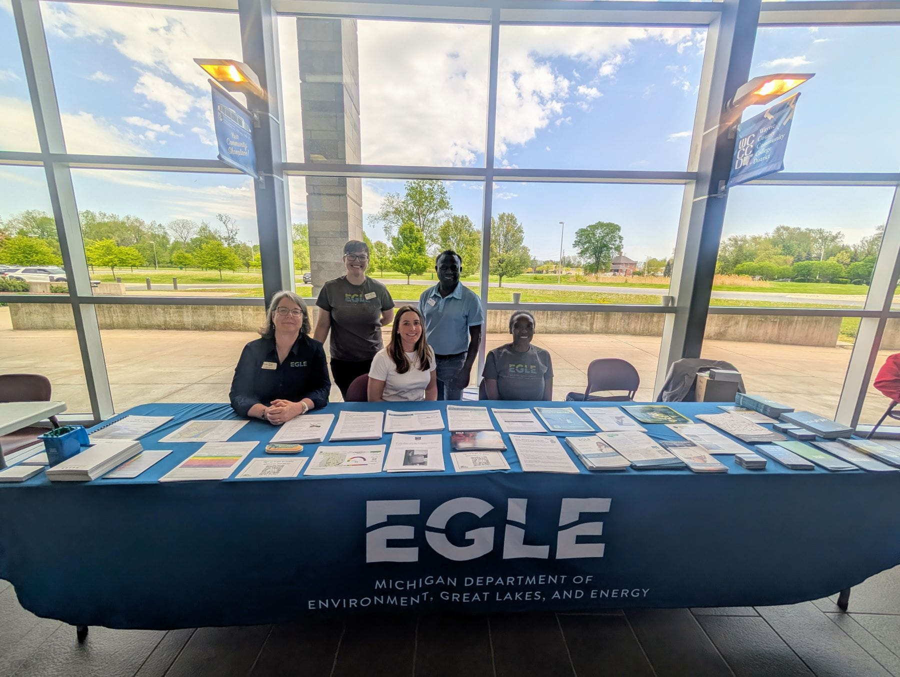 EGLE staff show air quality resources during the event in Detroit.