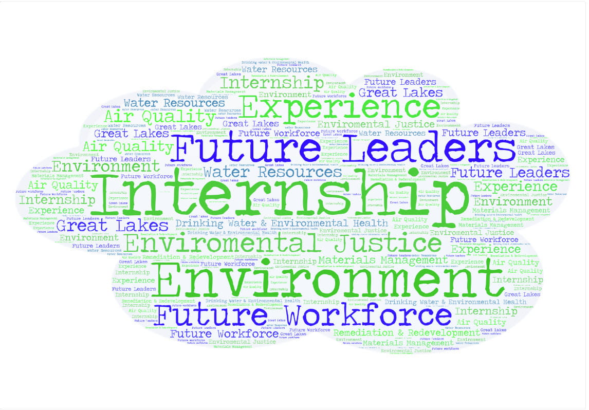 Word cloud of EGLE's Internship program