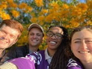 From left, Daniel Arini, Jacob Bol, Za'Nyia Kelly, and Jordan Power represented the MI Healthy Climate Corps at Monday's event. EGLE photo
