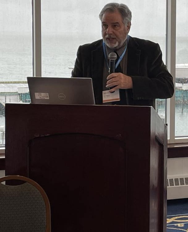 EGLE retiree Rick Hobrla at the Binational Lake St. Clair conference in Harrison Township.