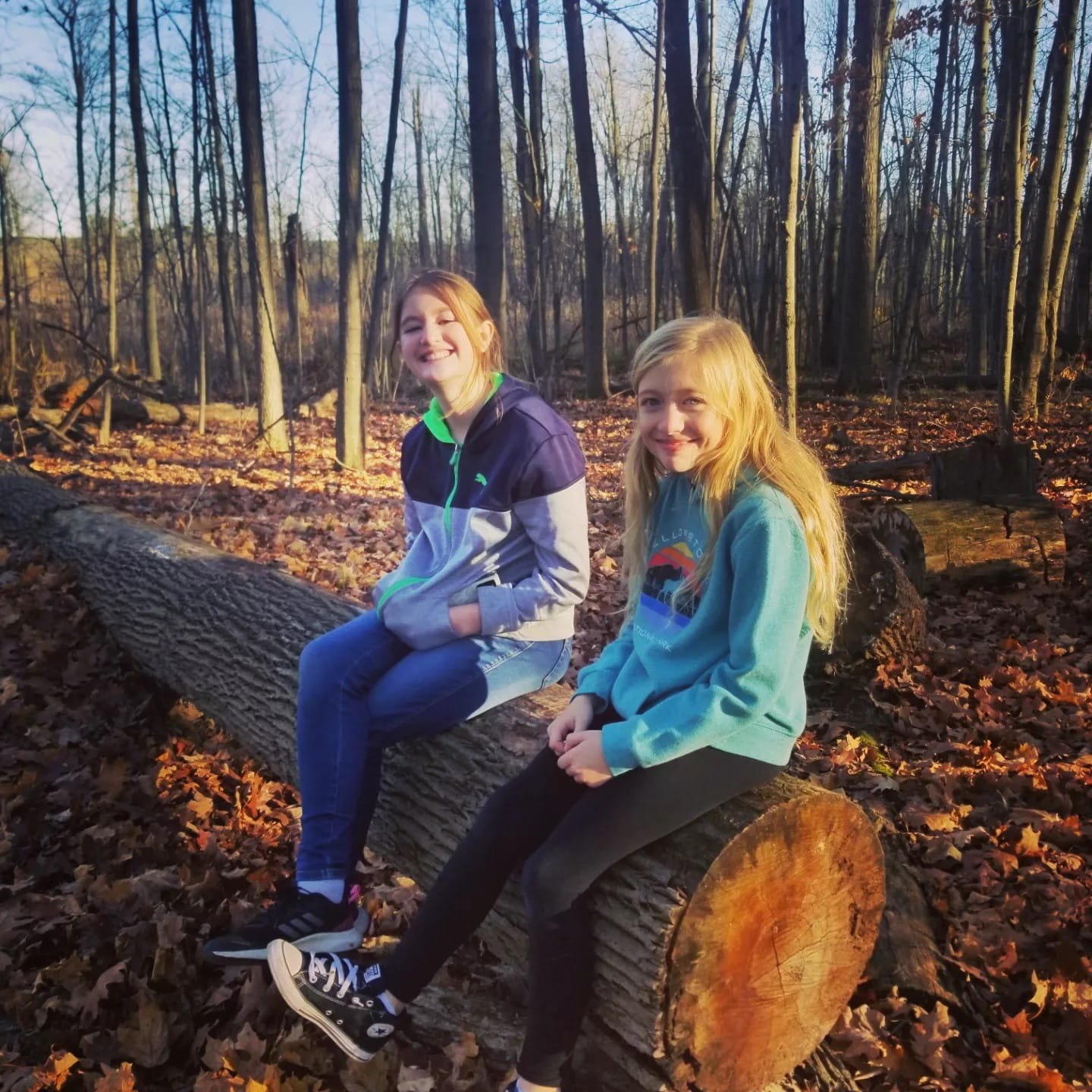 Riley and Charlotte, daughters of Mindy Steffler, at Seven Ponds Nature Center in Dryden, Michigan.