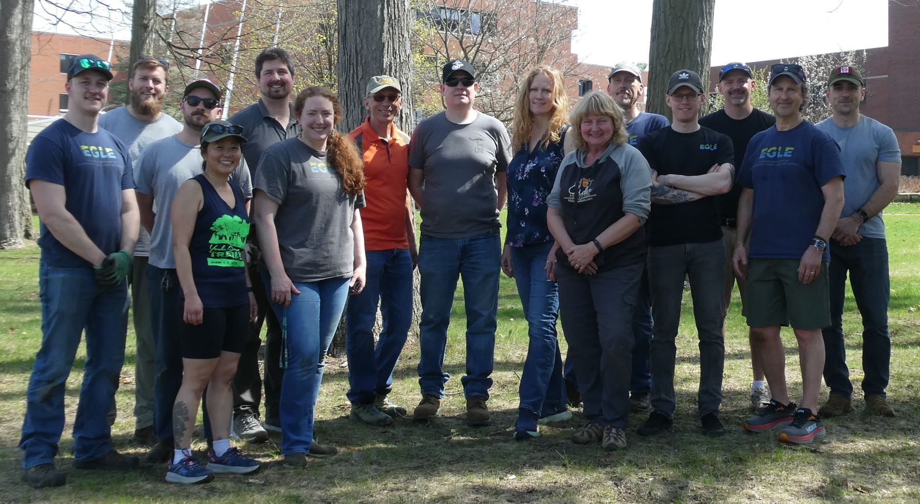 MVHGR spring 2025 EGLE Vets and State of Michigan veterans and allies grounds beautification volunteers.