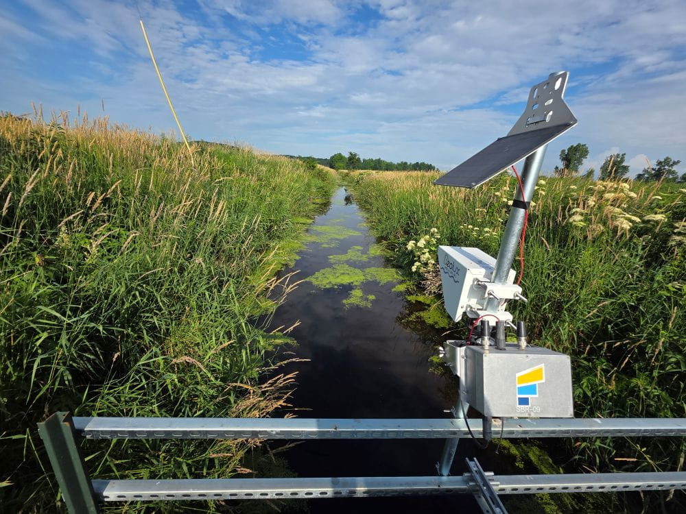 A monitoring station tests water within the Western Lake Erie Basin watershed. Credit: MDARD. 