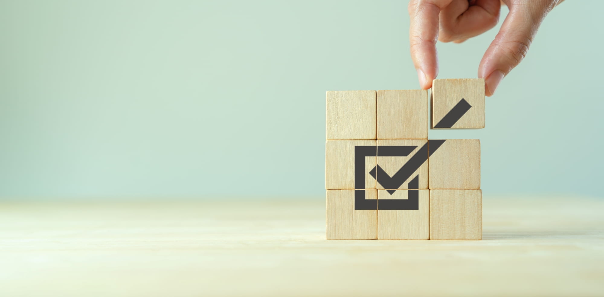 Picture of blocks making a checkmark