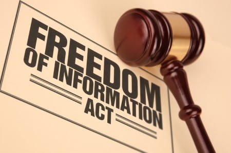 Freedom of Information Act graphic with gavel
