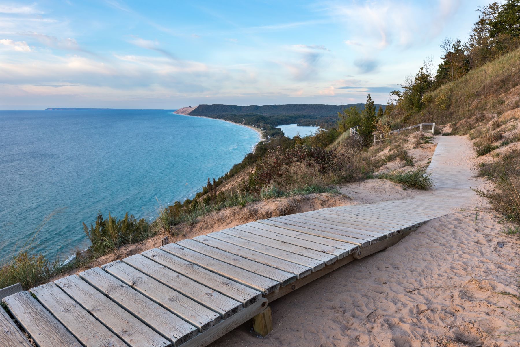 Sleeping Bear Dunes Boardwalk Overlook of Lake Michigan