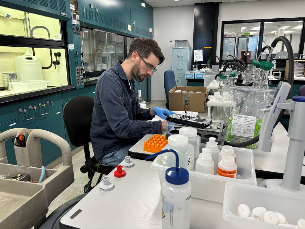 EGLE Laboratory Services staff analyzing test results.