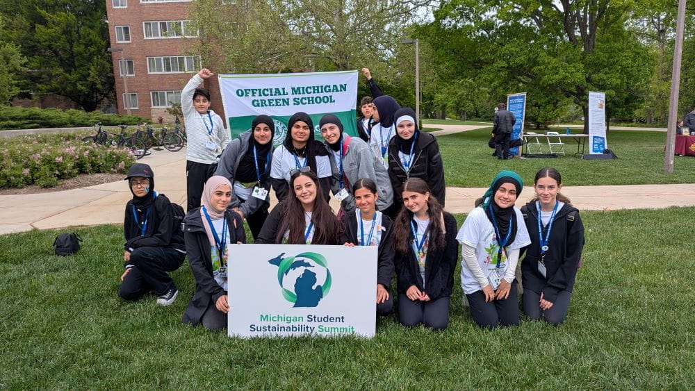 Universal Learning Academy celebrates their MI Green Schools achievement at the 2025 MI Student Sustainability Summit.