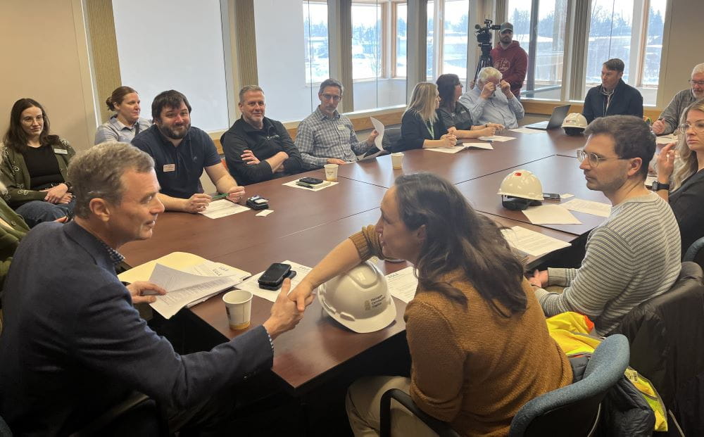 EGLE Director Roos leads roundtable discussion on importance of brownfield redevelopment with state and local partners. 