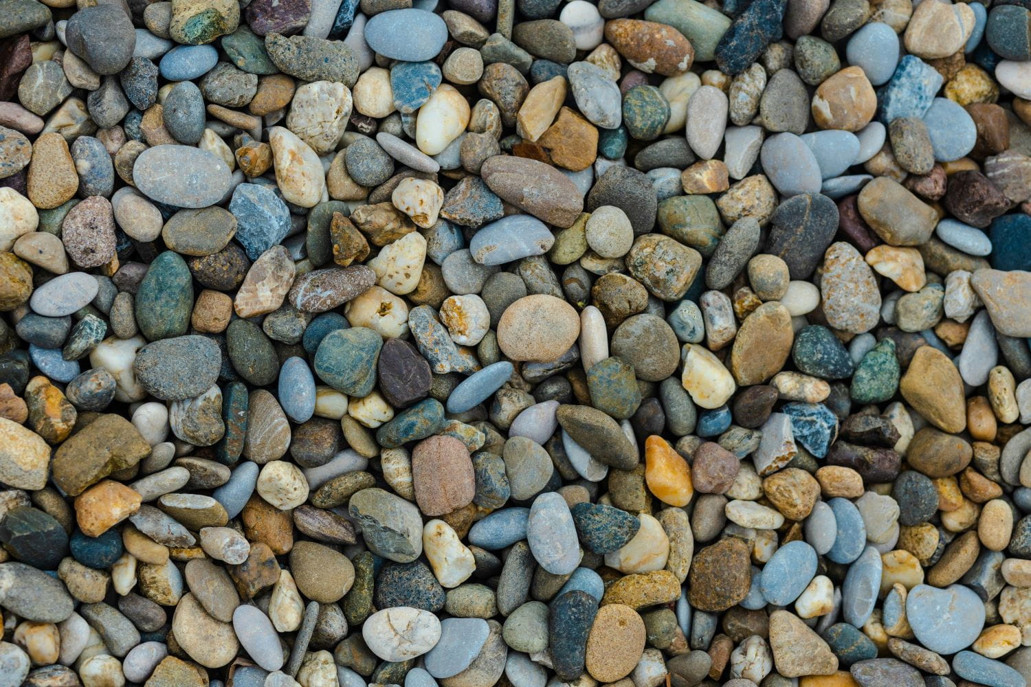 Multicolored pebbles