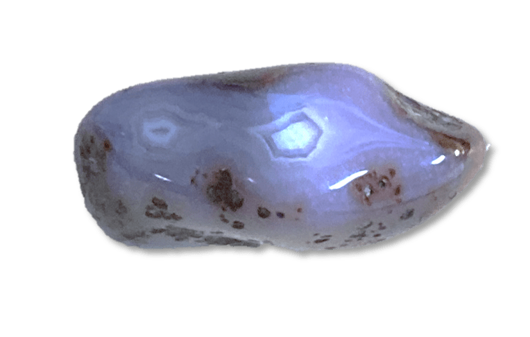 Mary Ann St. Antoine's favorite agate, a beautiful banded purple amethyst.