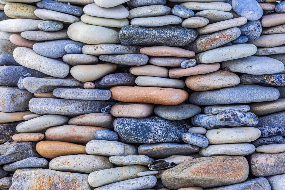 Pebbles stacked together