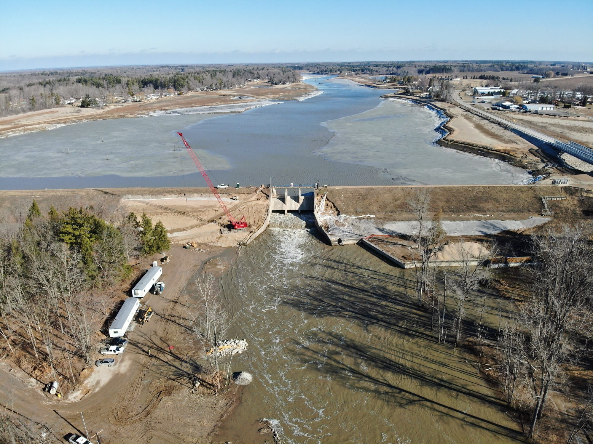 tobacco river dam State begins construction on Michigan after owner fails to take up safety measures Edenville/Sanford dams 2020 failure