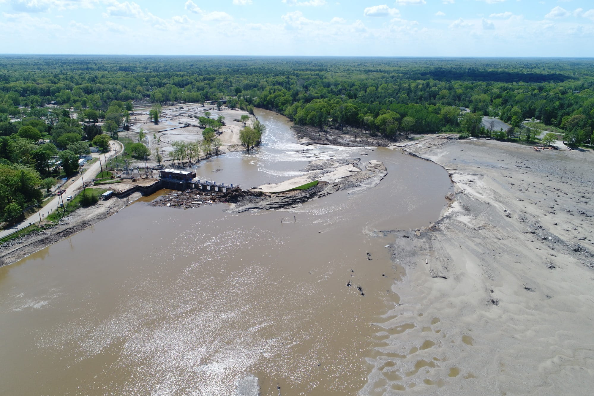Looking downstream at Sanford dam