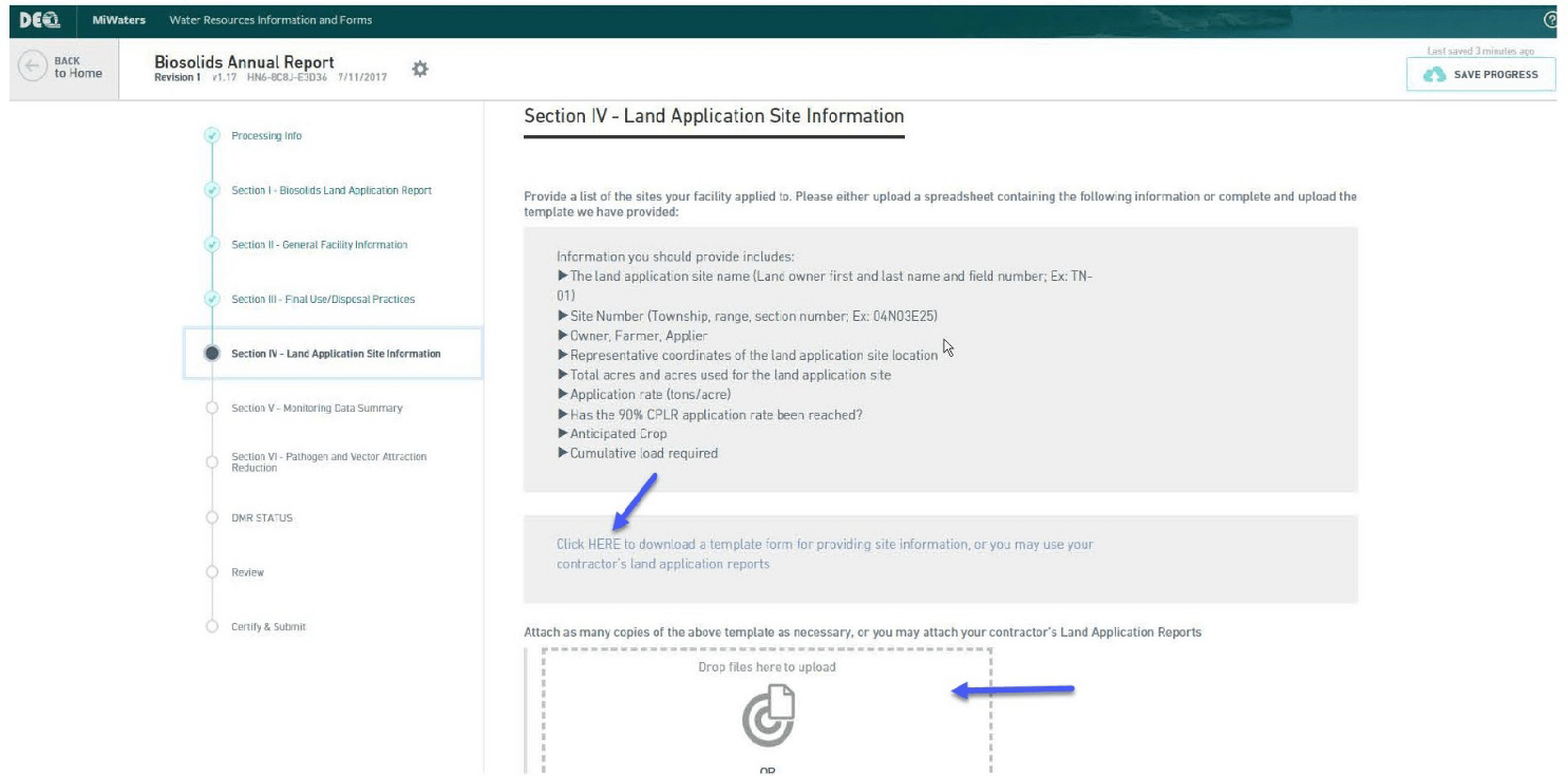 Step 10 for Biosolids annual reports submittal.