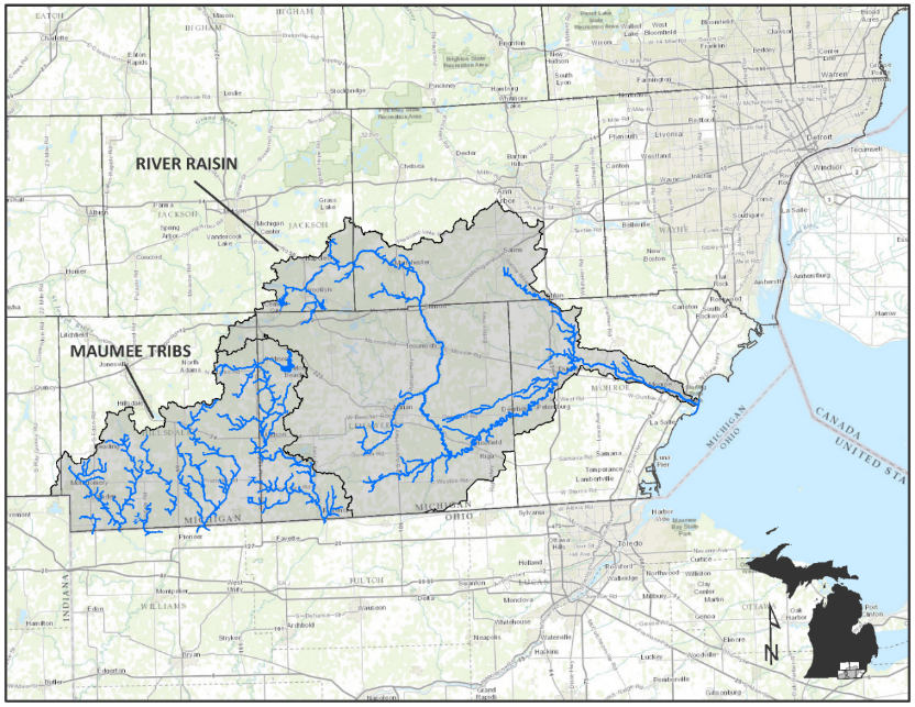 River Raisin and Michigan portion of Maumee River watersheds