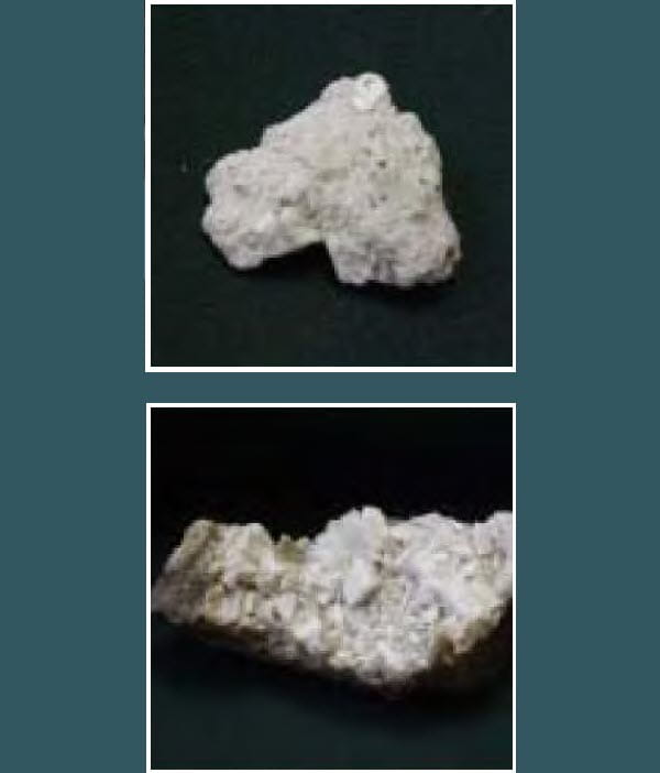 Marl from lake bottom and calcite crystal