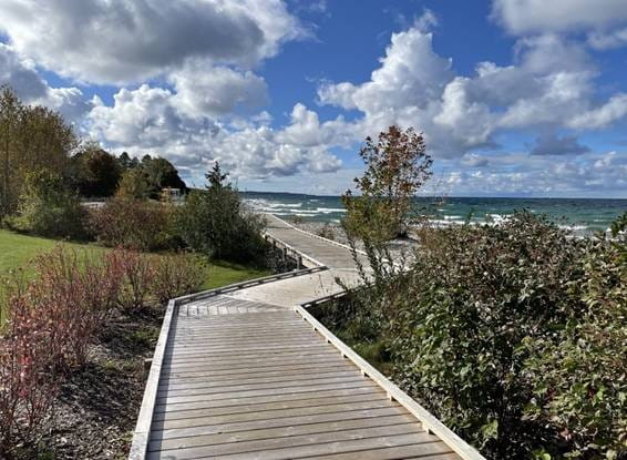 Boardwalk on Michigan Great Lake coastline