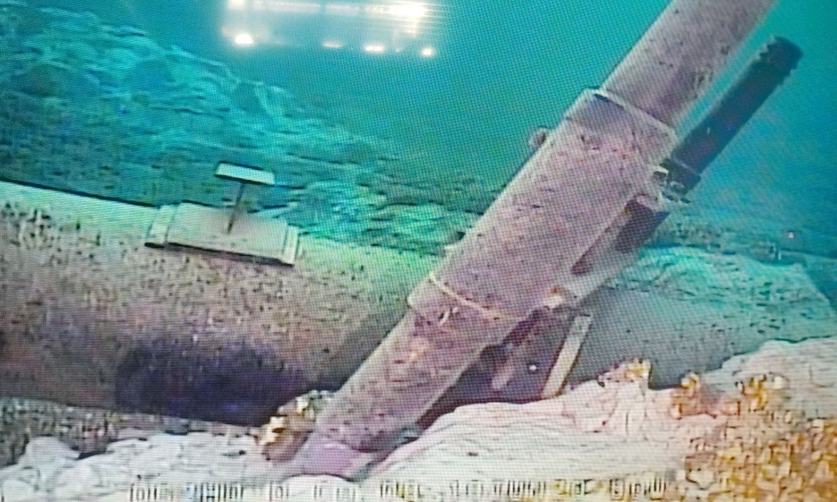 Depiction of damage to anchor support EP-17-1 on the east leg of the Line 5 pipeline