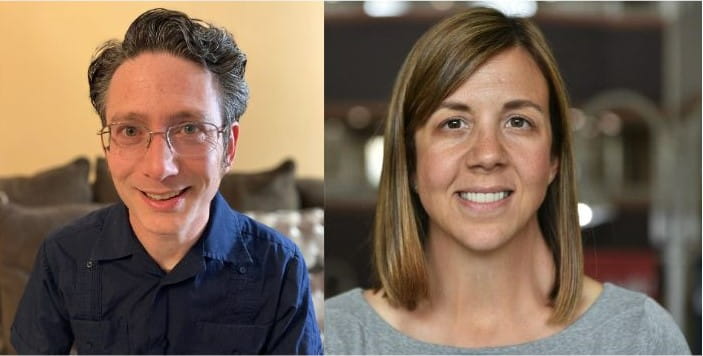 Jonathan Berman, State Revolving Fund compliance specialist, and Christe Alwin, Storm Water Permits Unit supervisor, recipients of awards from the Michigan Water Environment Association.