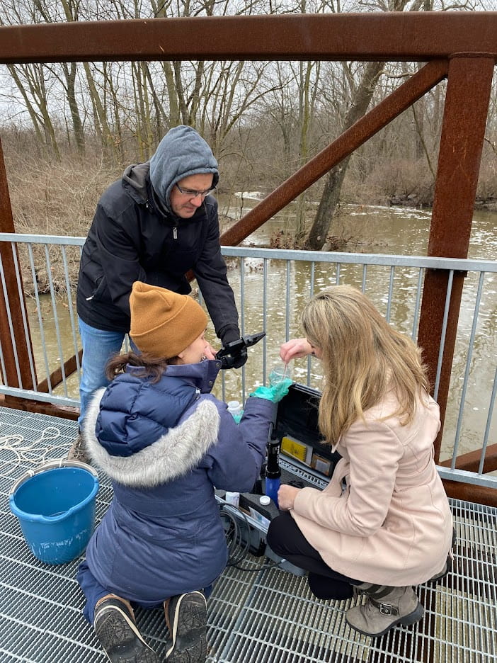 With help from an EGLE grant, Friends of the Rouge is taking multiple water samples from January to May at around 40 sites along the Rouge River to test for chloride. Phot courtesy of Friends of the Rouge.