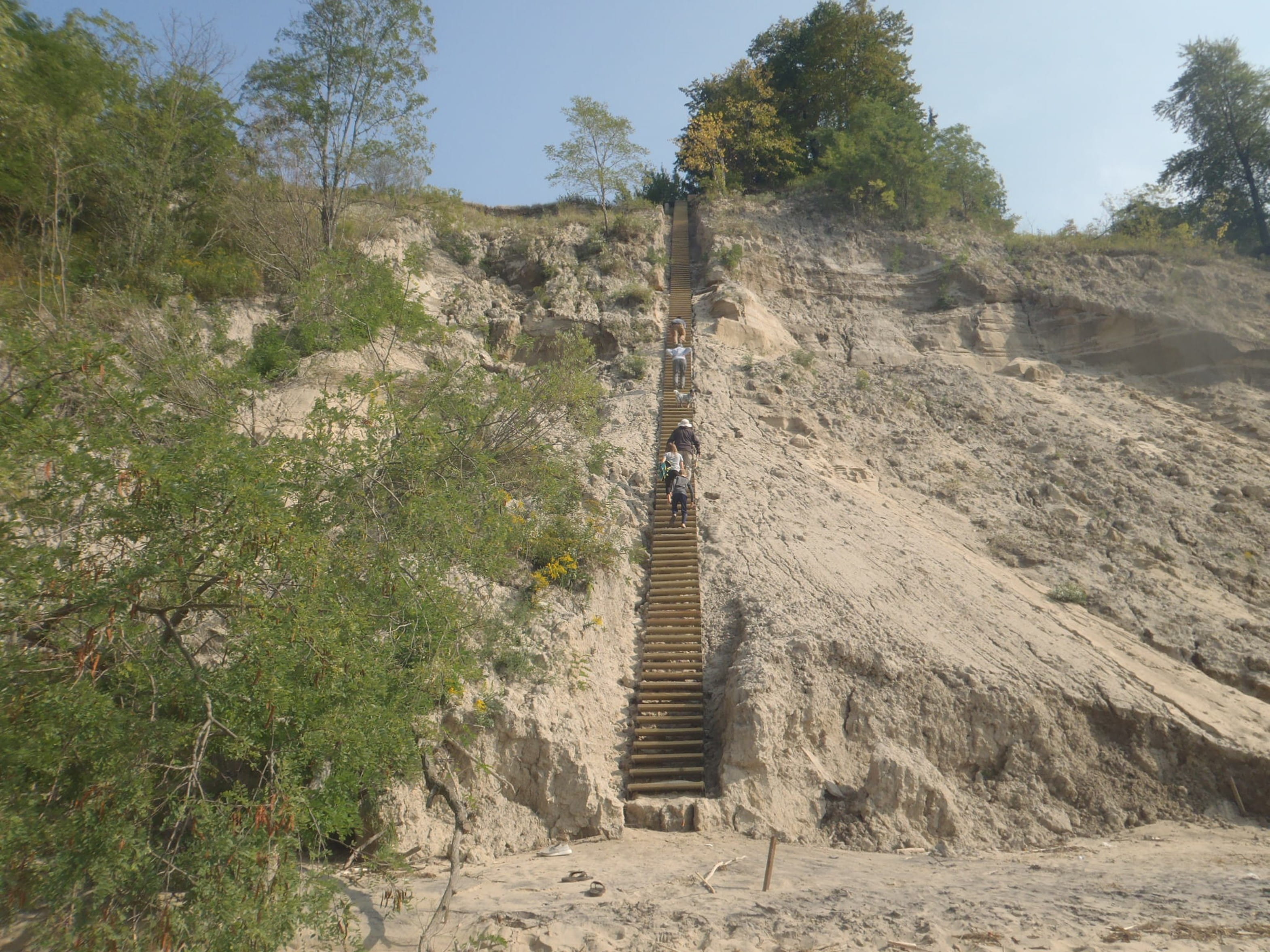 Clay bluff on one of Michigan's Great Lakes shorelines